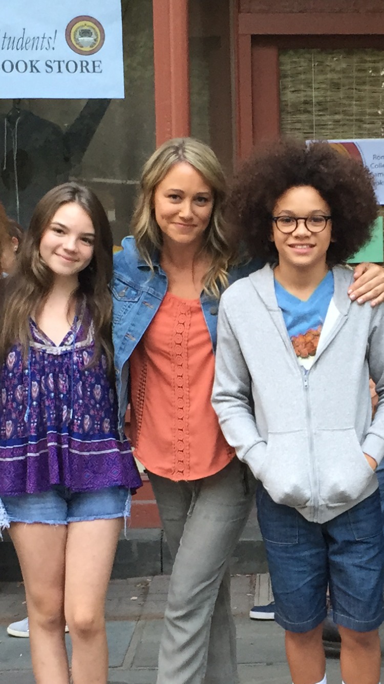 On the set in NY with castmate Christine Taylor-Stiller (Zoolander) and her daughter Emma