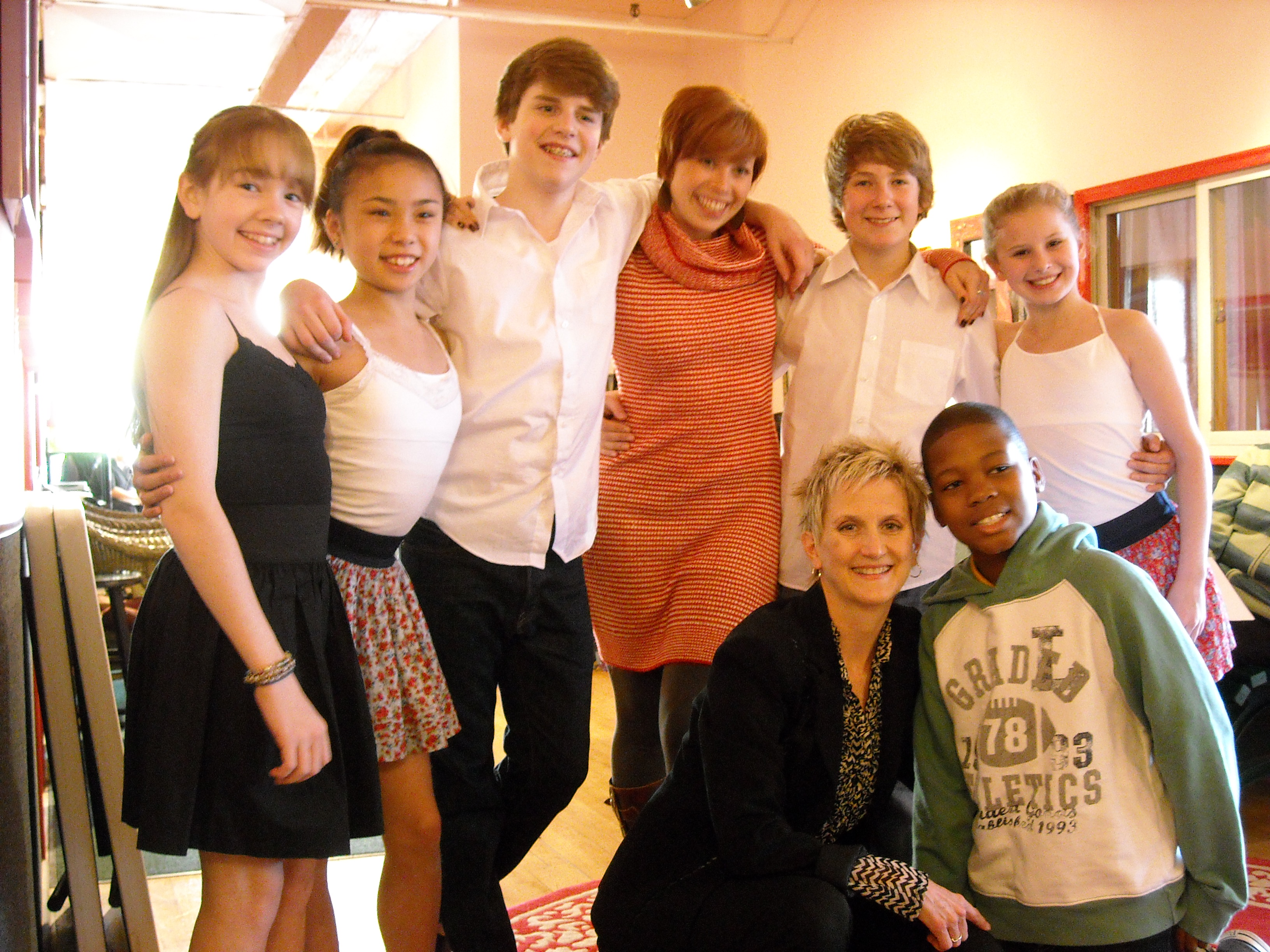 Holly with choreographer Rhonda Miller, and other cast at the reading of 'Eve's Turn'.