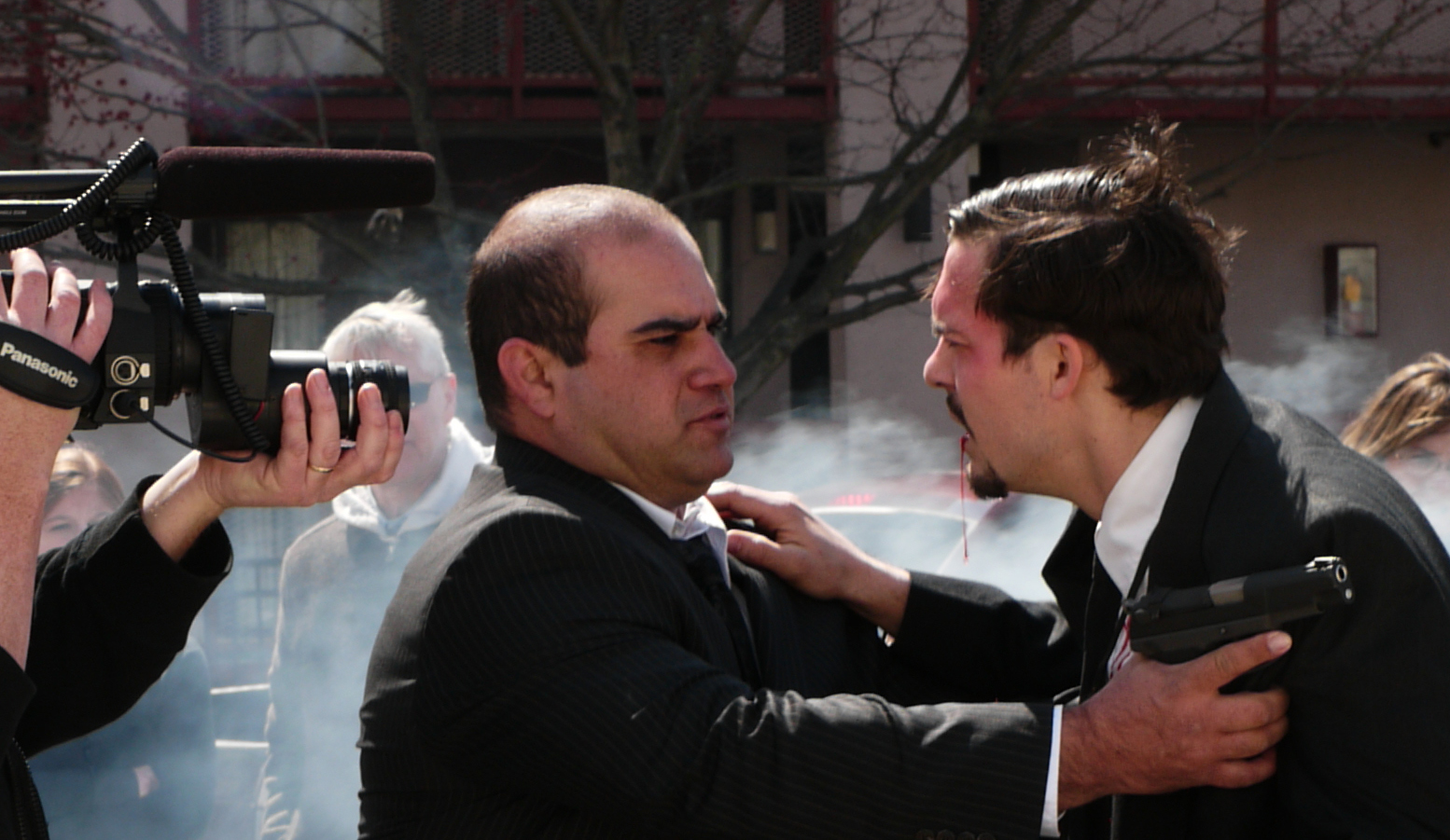 Frank (Jason Garcia) and Agent Quick (Cory Boughton) in David Saich's 2010 Scapegoat