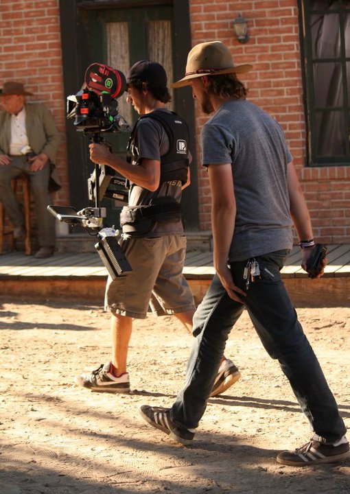 Steadycam filming at Paramount Ranch for FOUR WINDS, pictured: Mario Contini DP