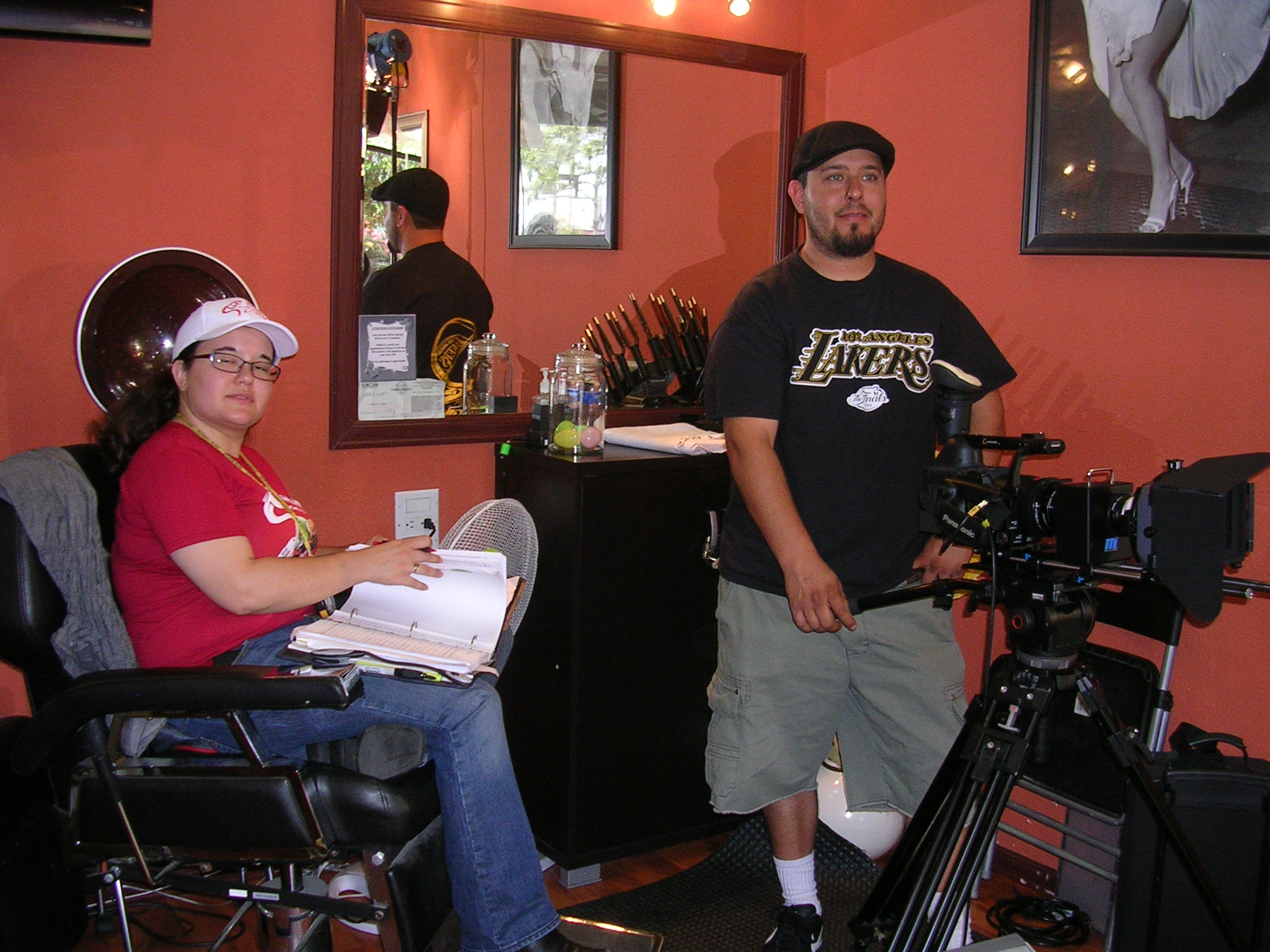 Script Supervising on the set of Nora's Hair Salon 3: Shear Disaster.