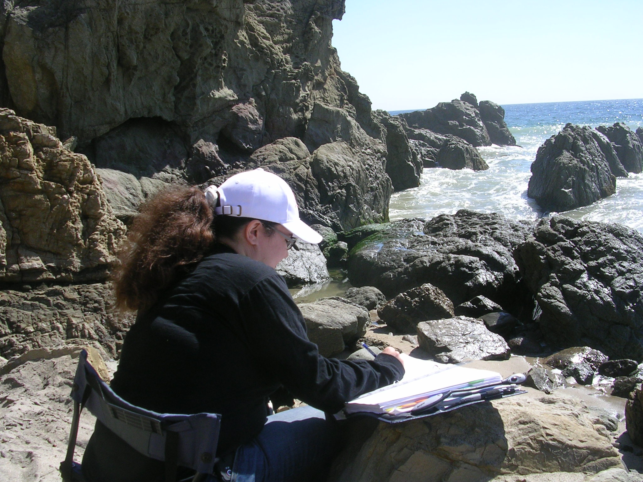 Script Supervising on the Malibu beach, while shooting season 2 of 