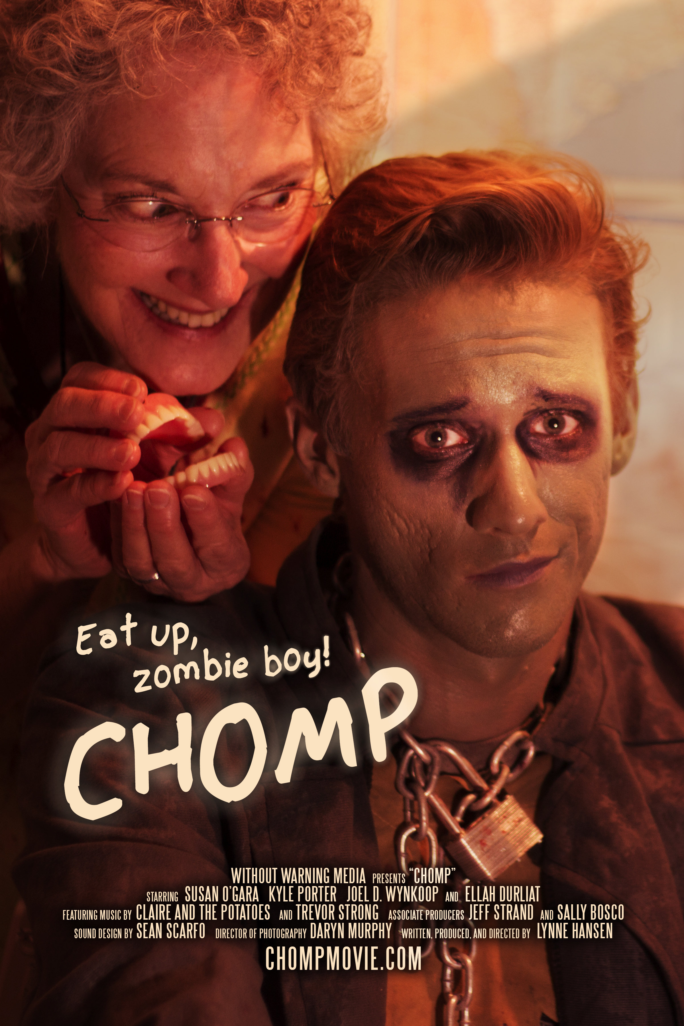 Susan O'Gara (Millie) and Kyle Porter (Kyle) in Lynne Hansen's short horror comedy Chomp.