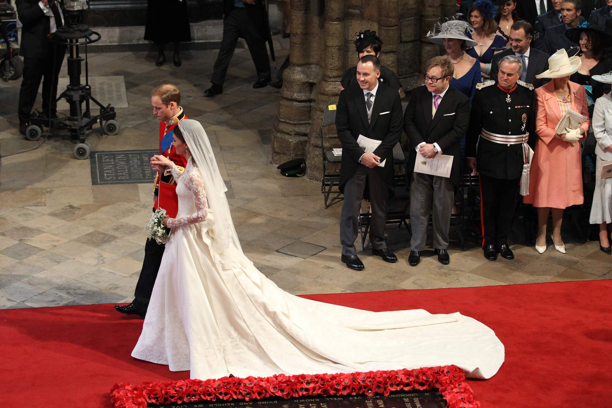 Elton John, David Furnish, Prince William and Catherine Duchess of Cambridge