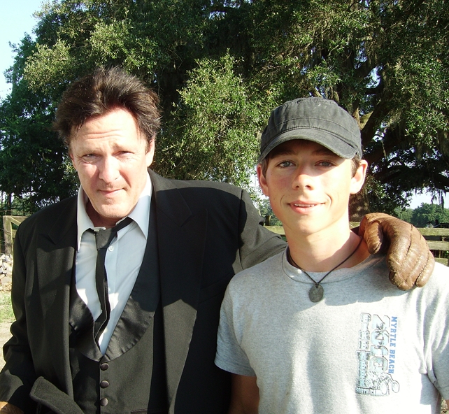 Michael Madsen and David Topp on the set of 