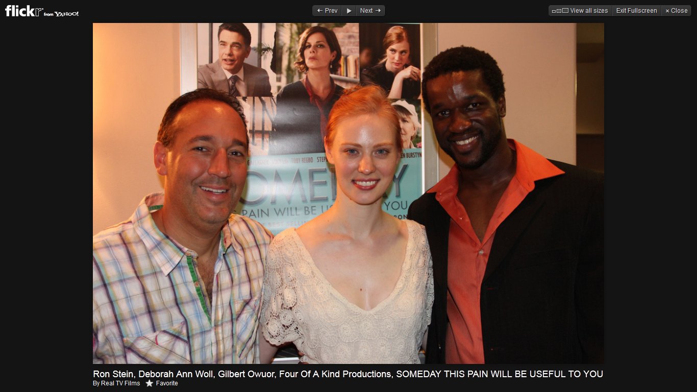 Ron Stein, Deborah Ann Woll, Gilbert Owuor at screening for Someday This Pain Will Be Useful to You.