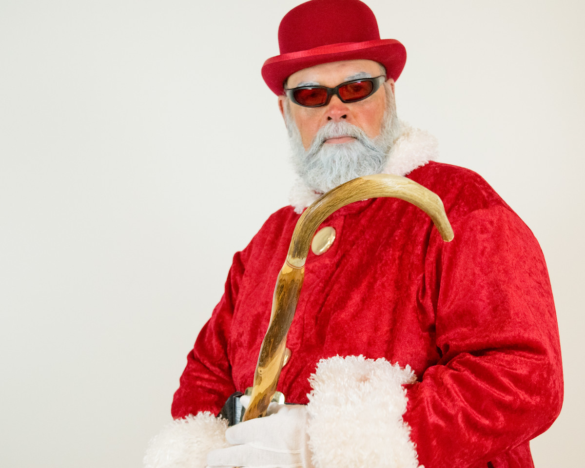 Hipster Santa and his staff