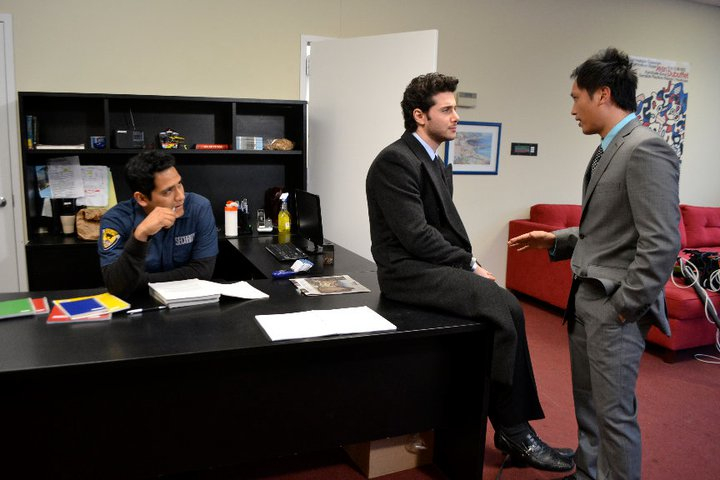 Jaime Zevallos, Shahrooz Nateghi and Daniel Chaffin on set of Knuckleheads