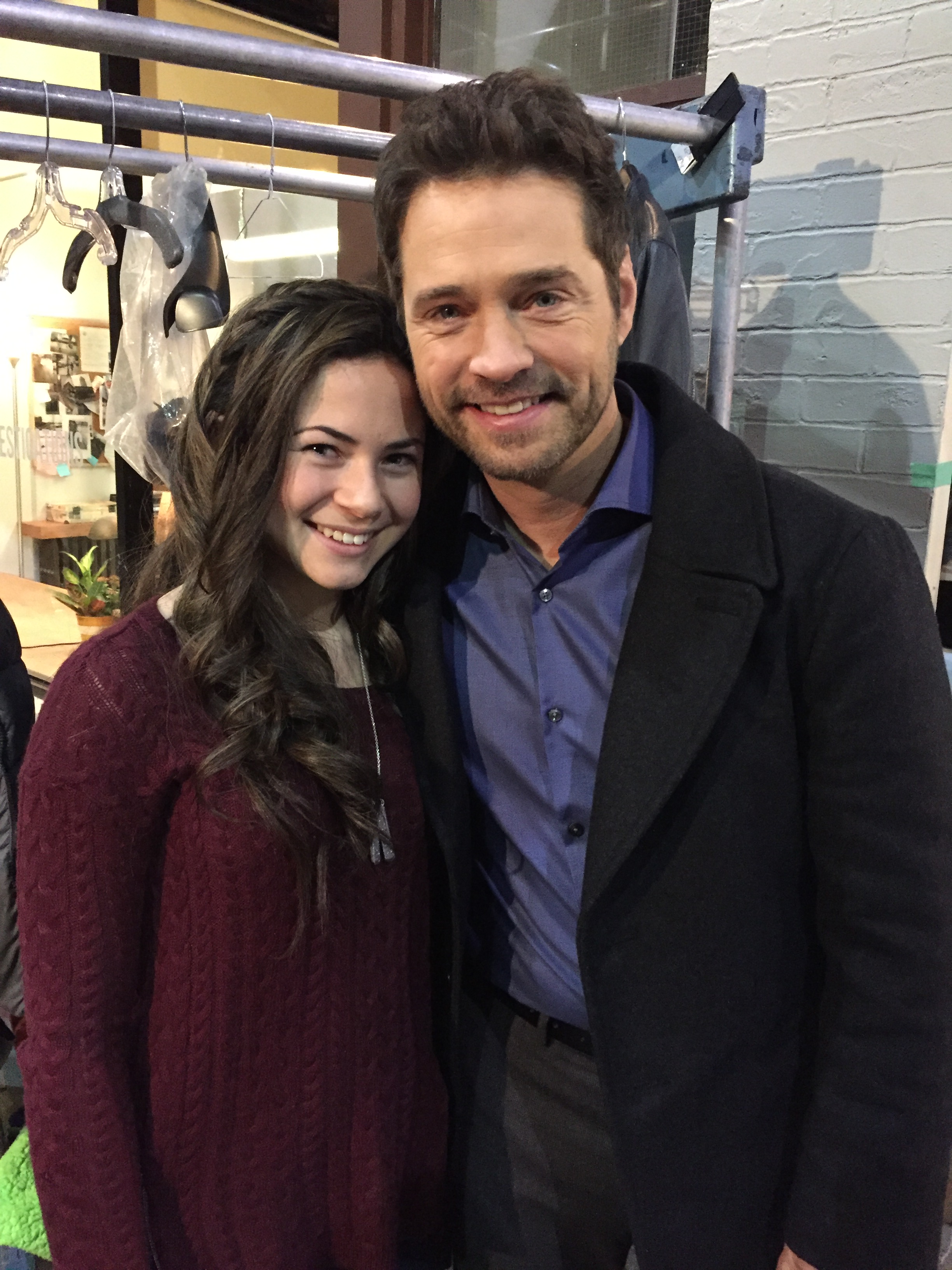 Jordyn with Jason Priestley on the set of The Code (Dec 2015)