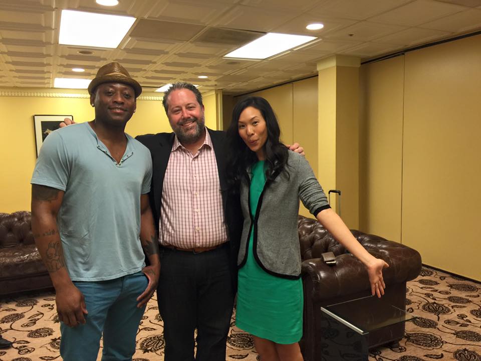Goofing off in the green room with Omar Epps and Brandish founder Sean Finnegan