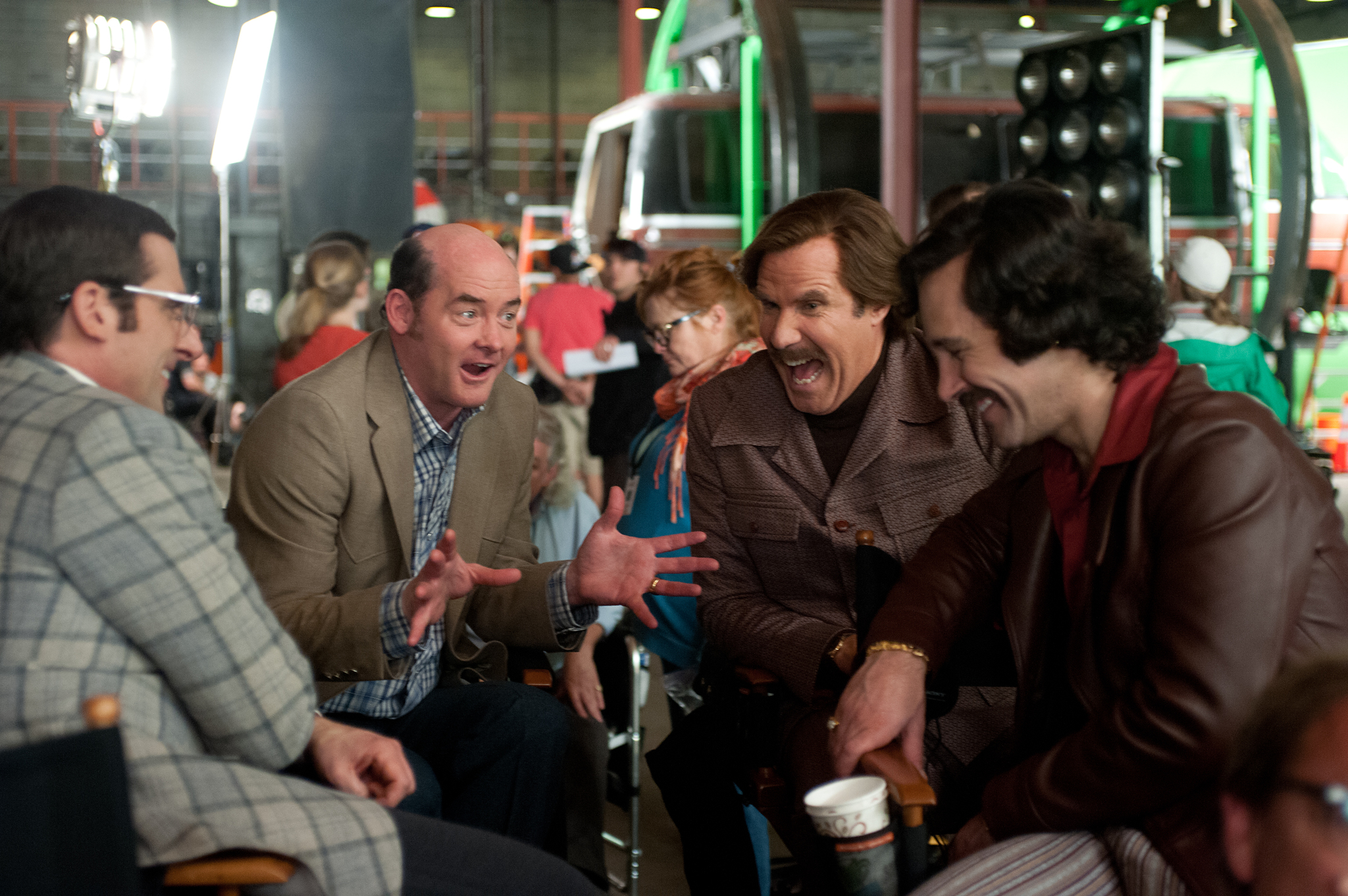 Still of Will Ferrell, Steve Carell, David Koechner and Paul Rudd in Anchorman 2: The Legend Continues (2013)