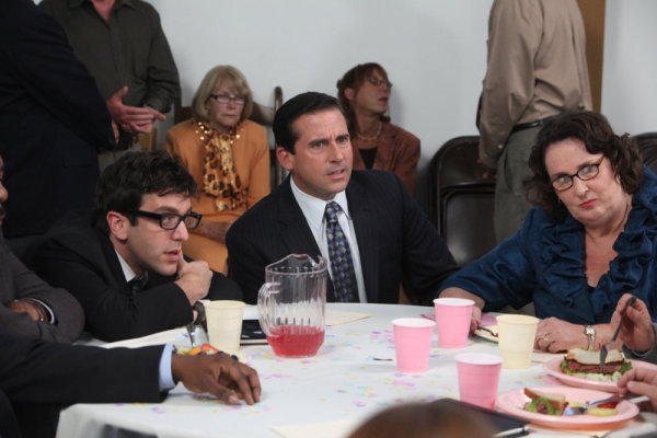 Still of Steve Carell, Phyllis Smith and B.J. Novak in The Office (2005)