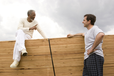 Still of Morgan Freeman and Steve Carell in Evan Almighty (2007)