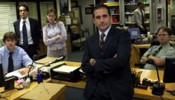 Steve Carell, Jenna Fischer, Rainn Wilson, John Krasinski and B.J. Novak in The Office (2005)