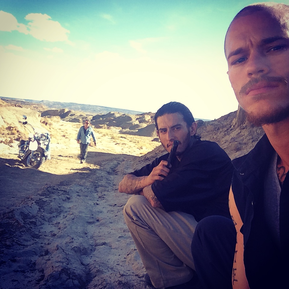 Pictured with Richard Cabral on set of BLOODFATHER