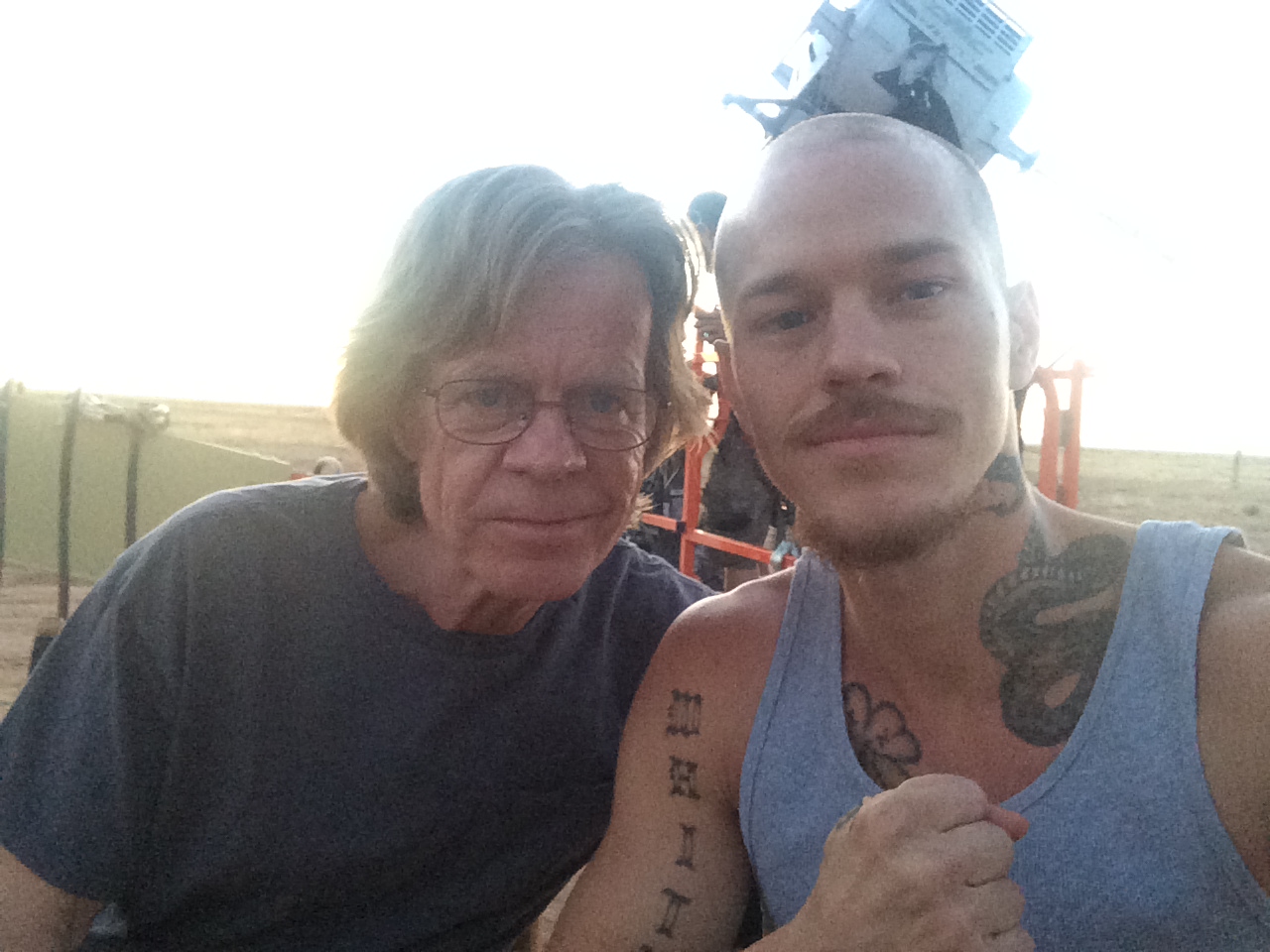 On set of BLOODFATHER with William H. Macy