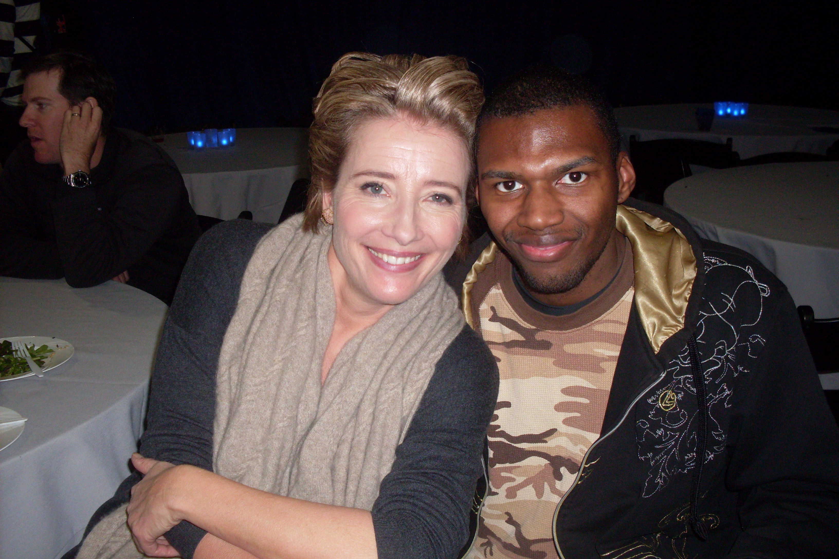 Allen Holloway and Emma Thompson on set of Men in Black 3
