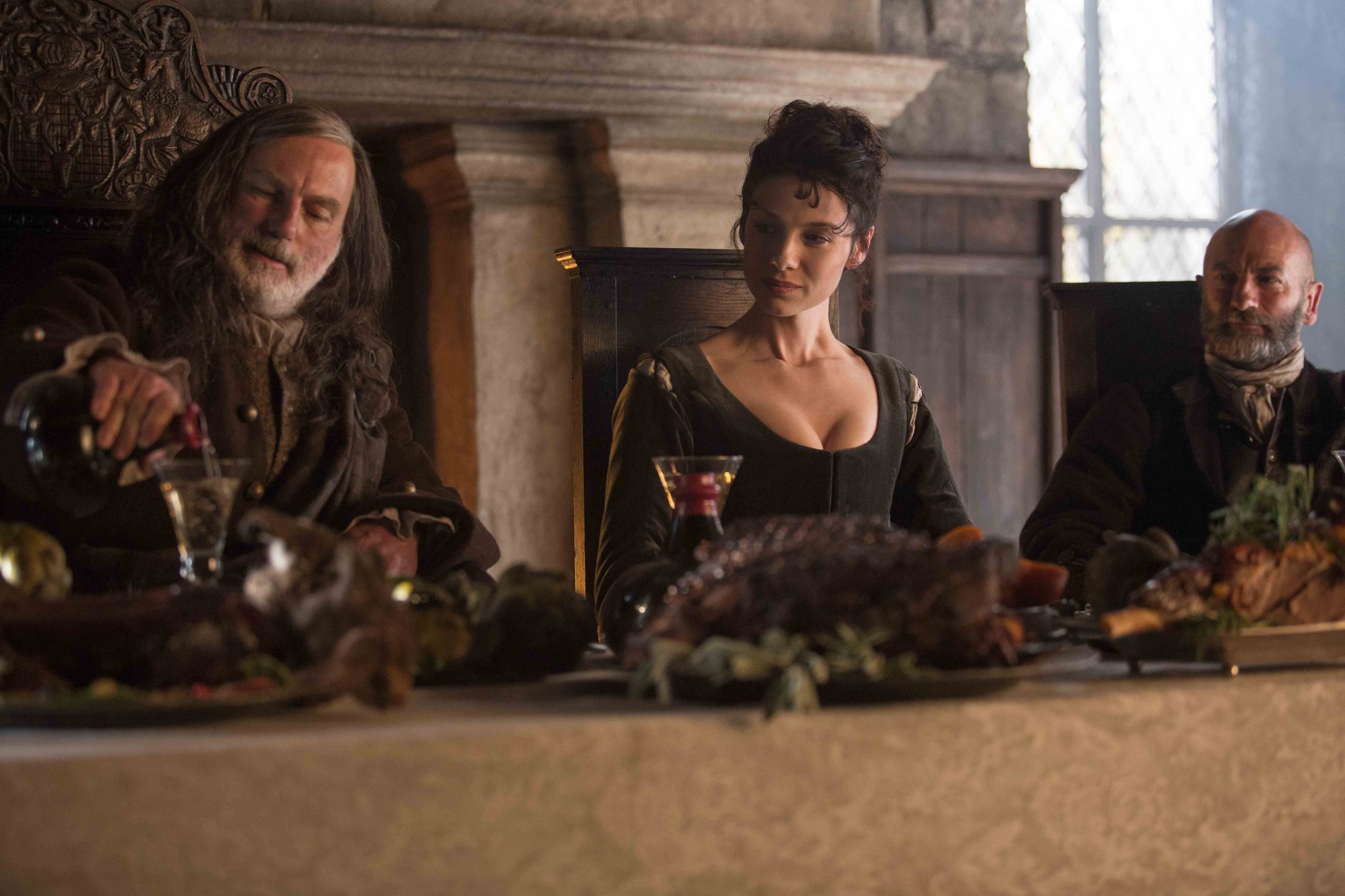 Still of Gary Lewis, Graham McTavish and Caitriona Balfe in Outlander (2014)