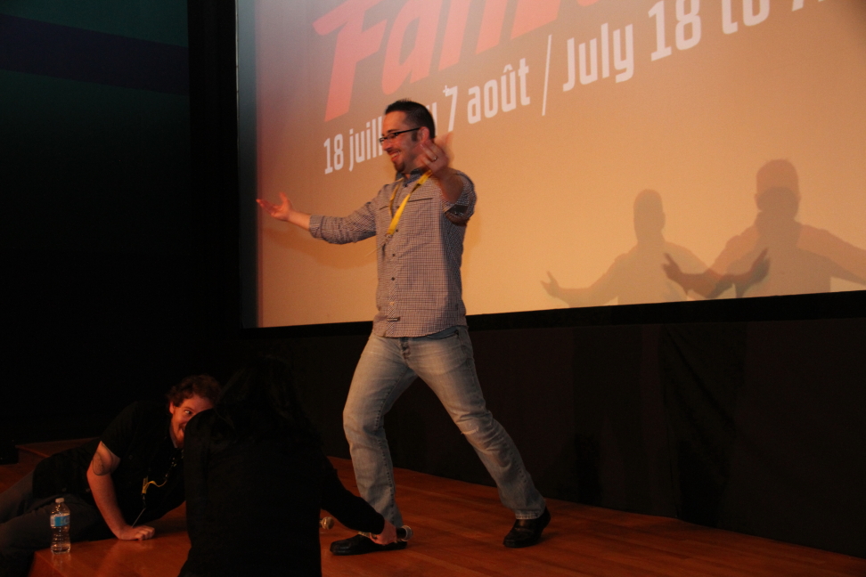 Scott Poiley (Writer/Producer)showing his tap skills during Fantasia Film Festival (July 2013) Live Q/A for drama/thriller film, MISSIONARY.
