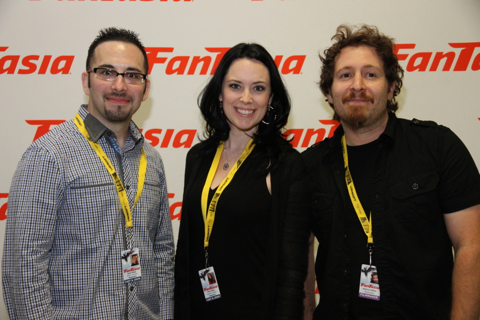 Scott Poiley (Writer/Producer, Mary Lankford Poiley (Producer), and Anthony DiBlasi (Director)walk the red carpet at Fantasia Film Fest (July 2013) for the World Premiere of drama/thriller, MISSIONARY.
