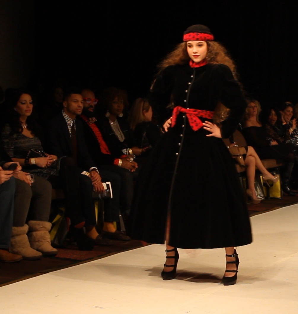 Leila Jean Davis in the dramatic Black & Red Lainy Gold Couture Design for Atlantic City Fashion Week #DOACFW