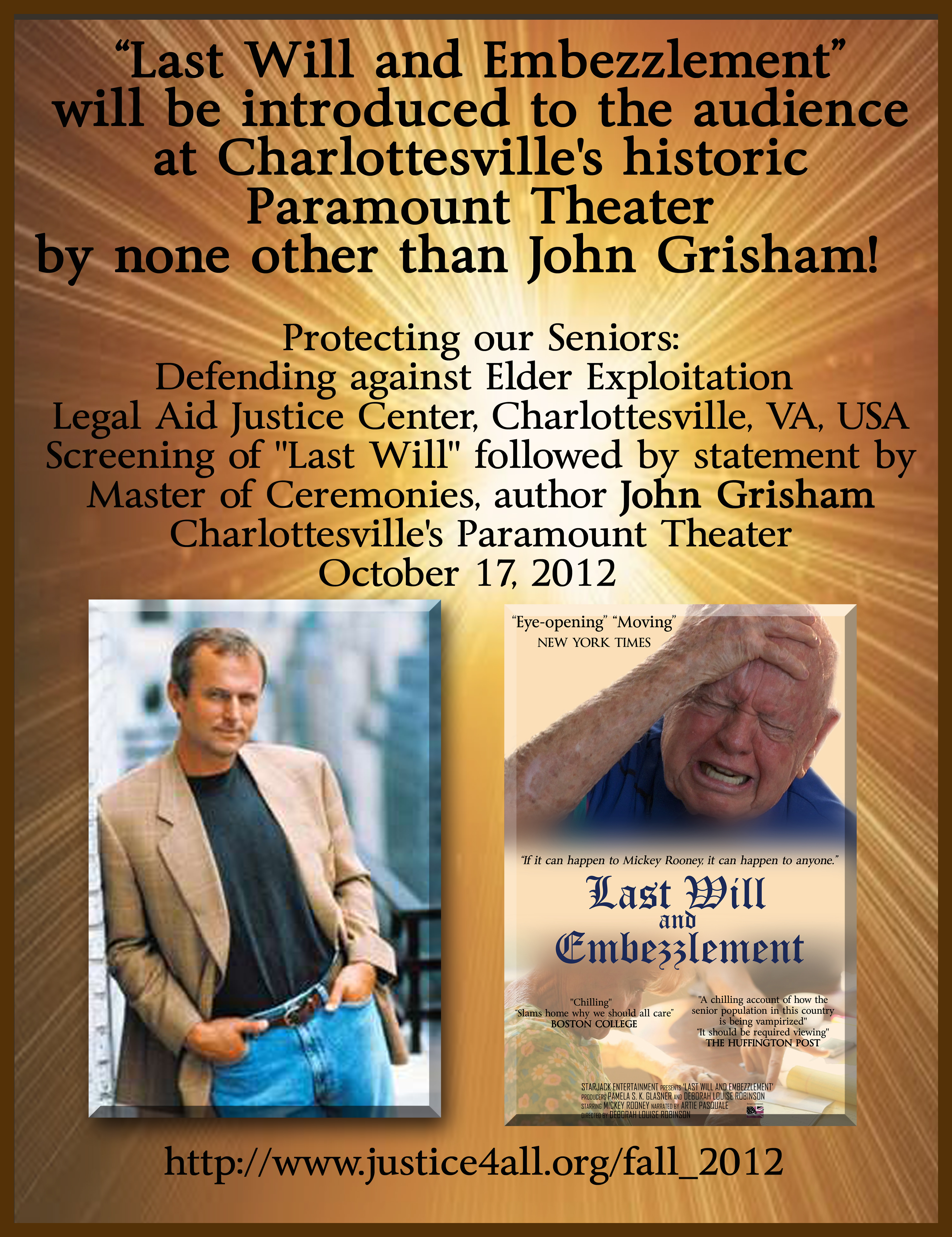 John Grisham Announcement and Introduction of 