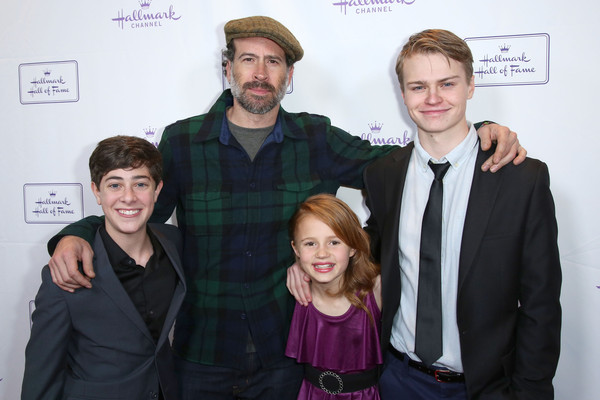 Jaren Lewison with Jason Lee, Maggie Elizabeth Jones and Connor Paton on the red carpet at the premiere of Hallmark Hall of Fame's 