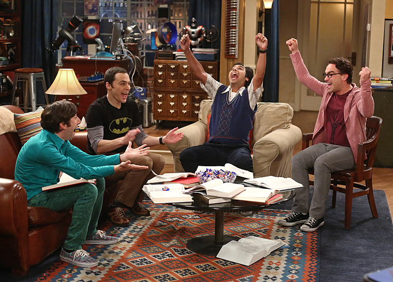 Still of Johnny Galecki, Simon Helberg, Jim Parsons and Kunal Nayyar in Didziojo sprogimo teorija (2007)