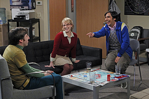 Still of Simon Helberg, Melissa Rauch and Kunal Nayyar in Didziojo sprogimo teorija (2007)