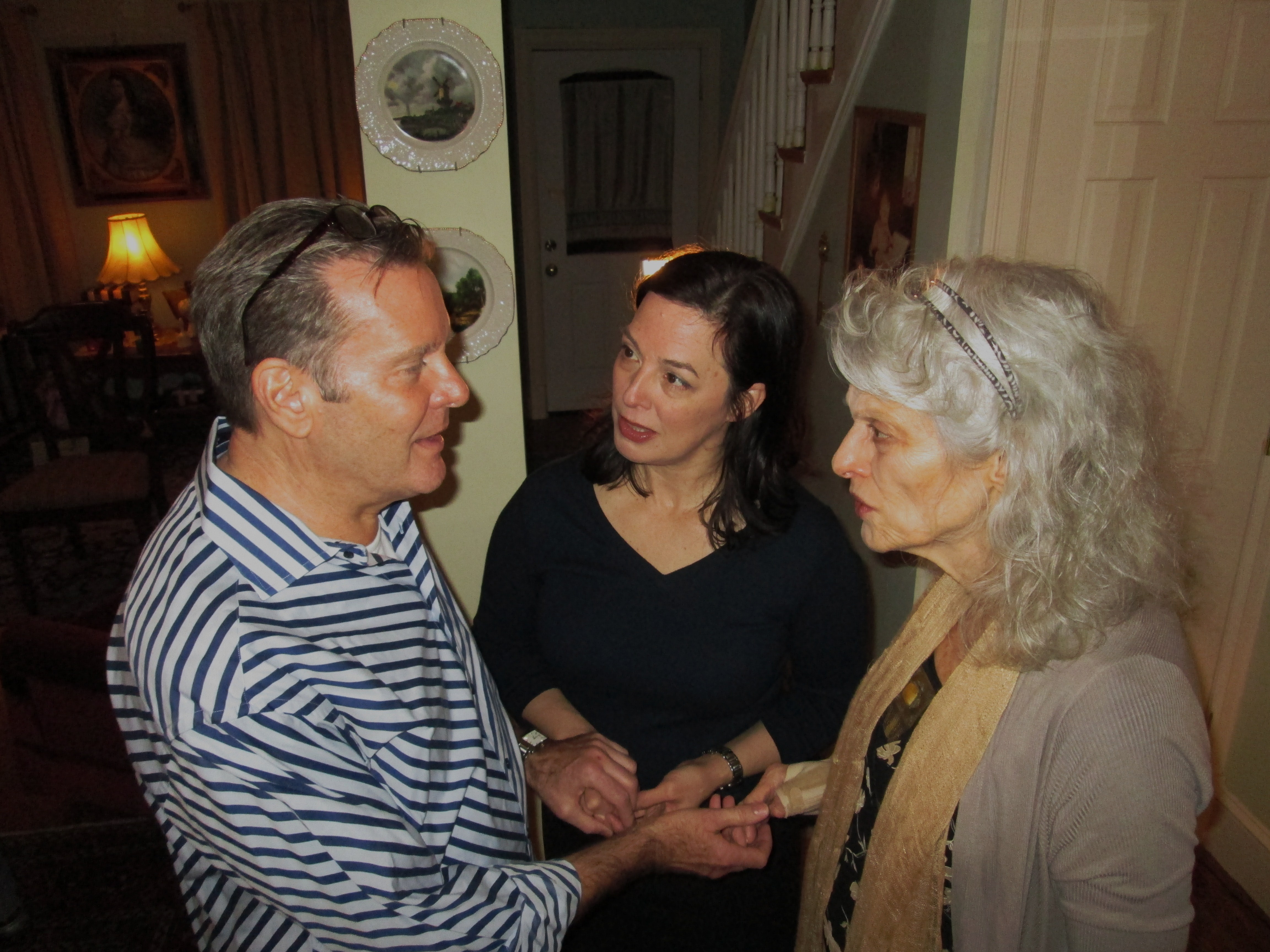 Paul Kelly, Patricia Randell and Judith Roberts on the set of 