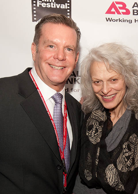 Paul Kelly with Judith Roberts who was named Best Actress for 