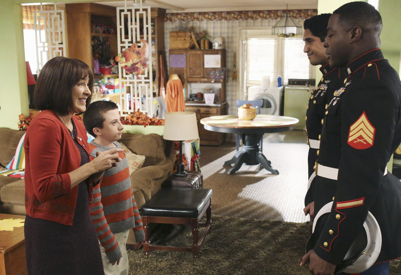 Still of Nick Jones Jr., Patricia Heaton, and Atticus Shaffer in The Middle.