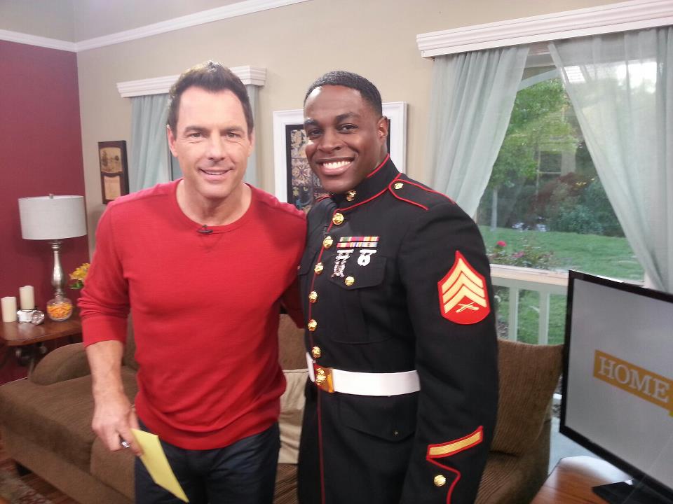 Nick Jones Jr. and Mark Steines on the set of Home and Family.