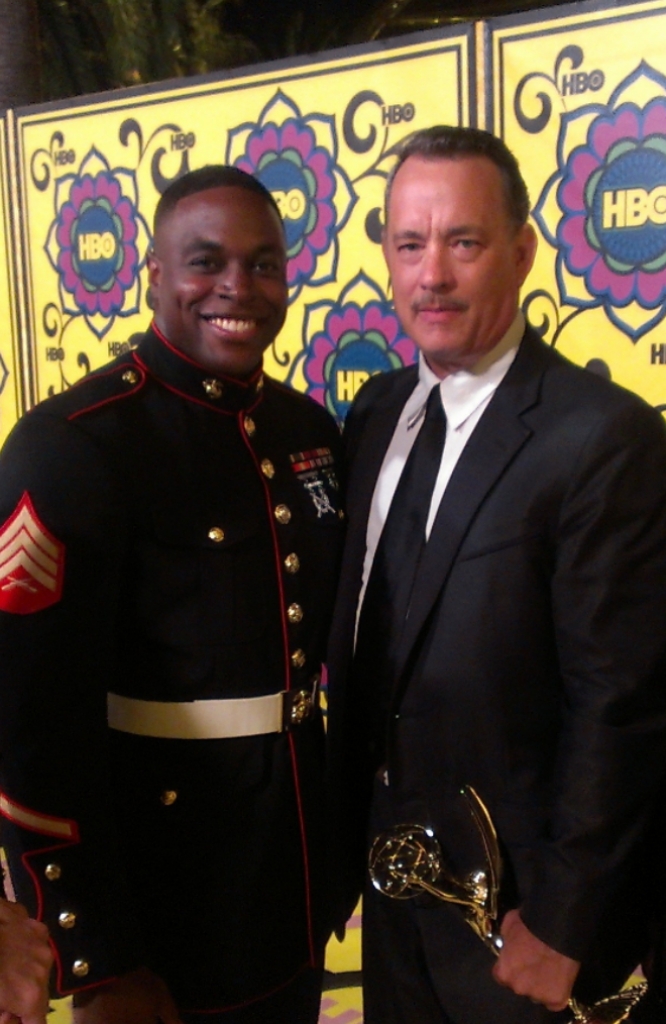 Tom Hanks and Nick Jones Jr. at event of The 64th Primetime Emmy Awards