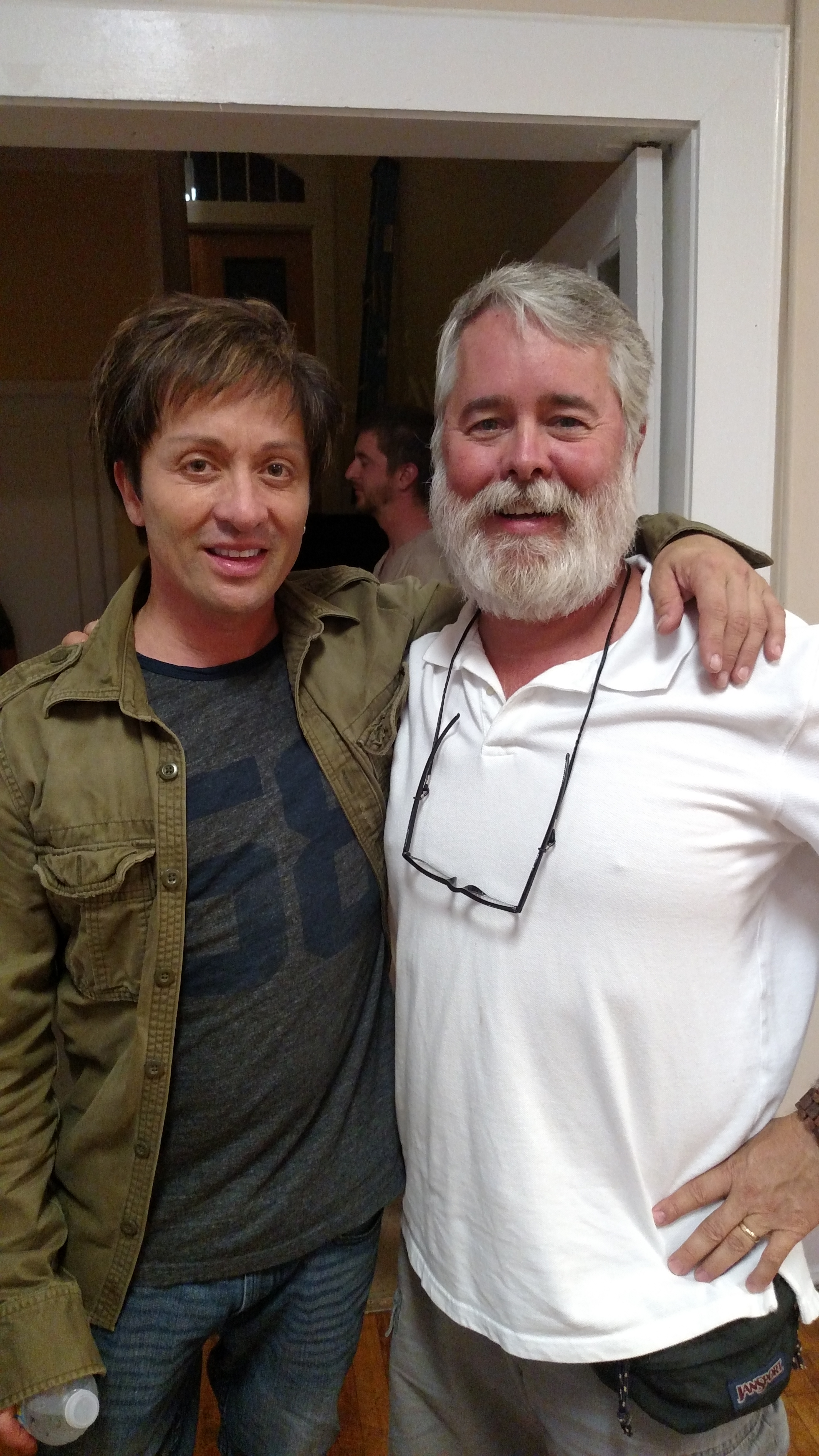 Mark Cochran with Johnny Alonso on the set of Chronology.