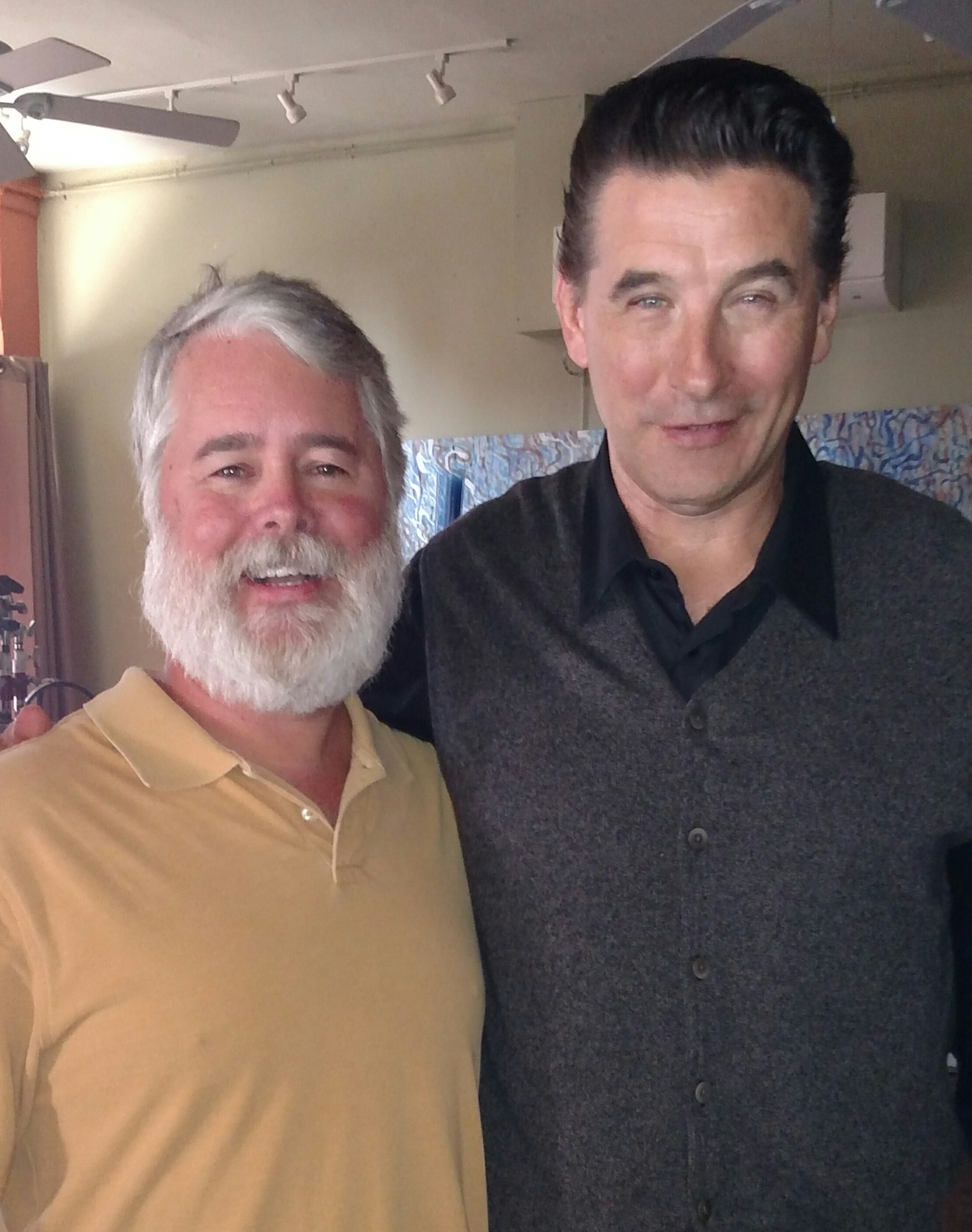 Mark Cochran with Billy Baldwin on the set of Chronology.