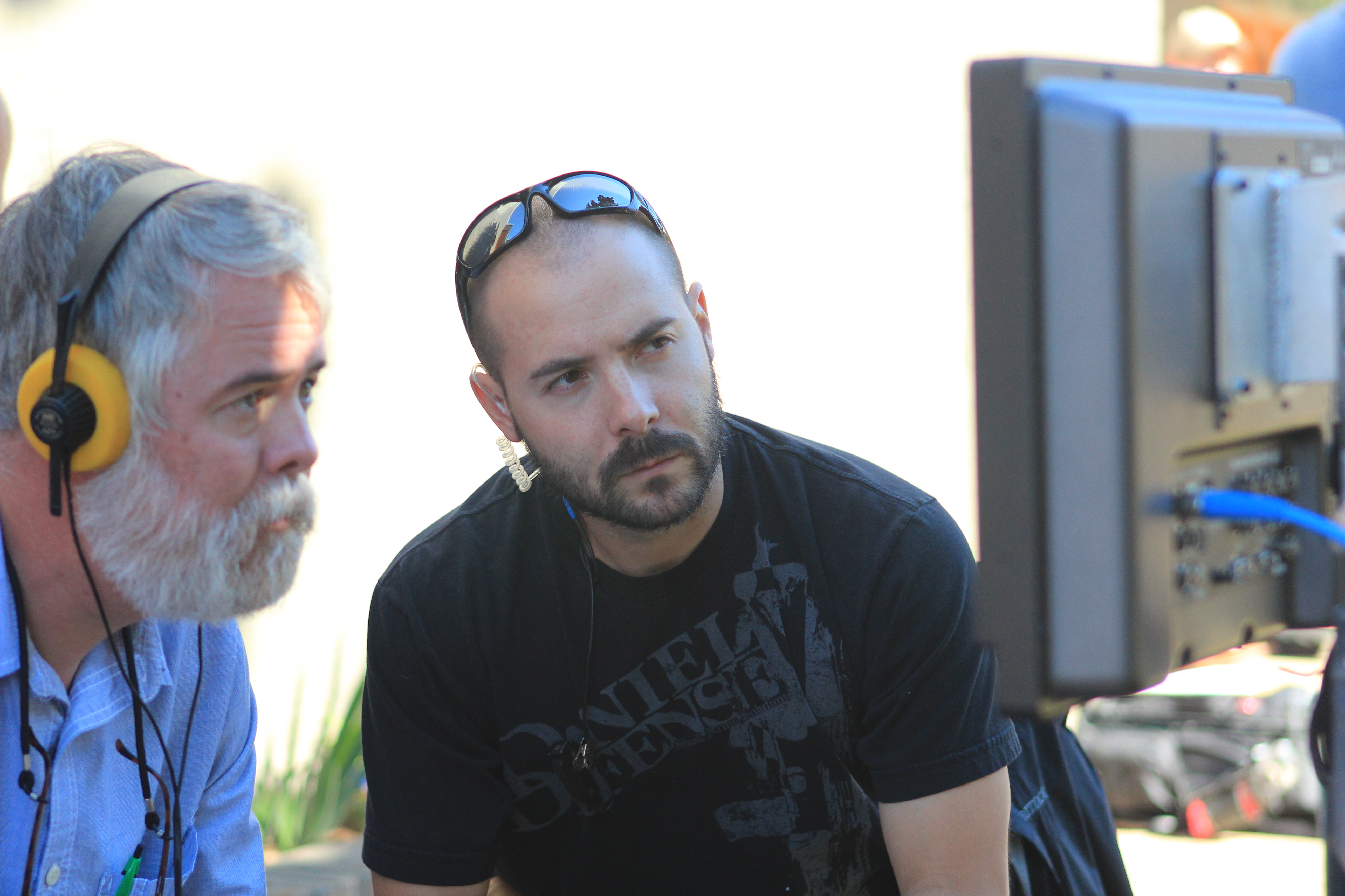 Mark H. Cochran with Justin Berrios on the set of First Do No Harm.