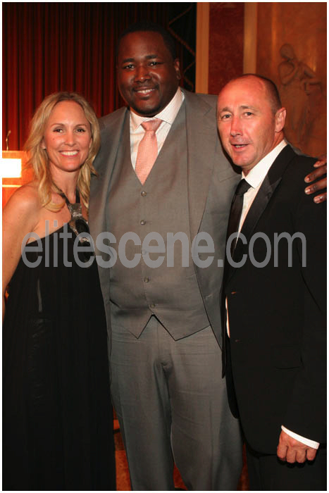 Gina Greblo and Bernie O'Halloran with Quinton Aaron at the Beverly Hills Film Festival