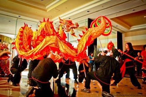 Performing at a Chinese New Year celebration as the Ball Carrier.