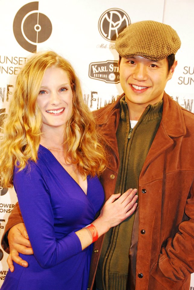 Elizabeth Sandy and James Huang at the screening of 'Modern Imbecile's Planet World'