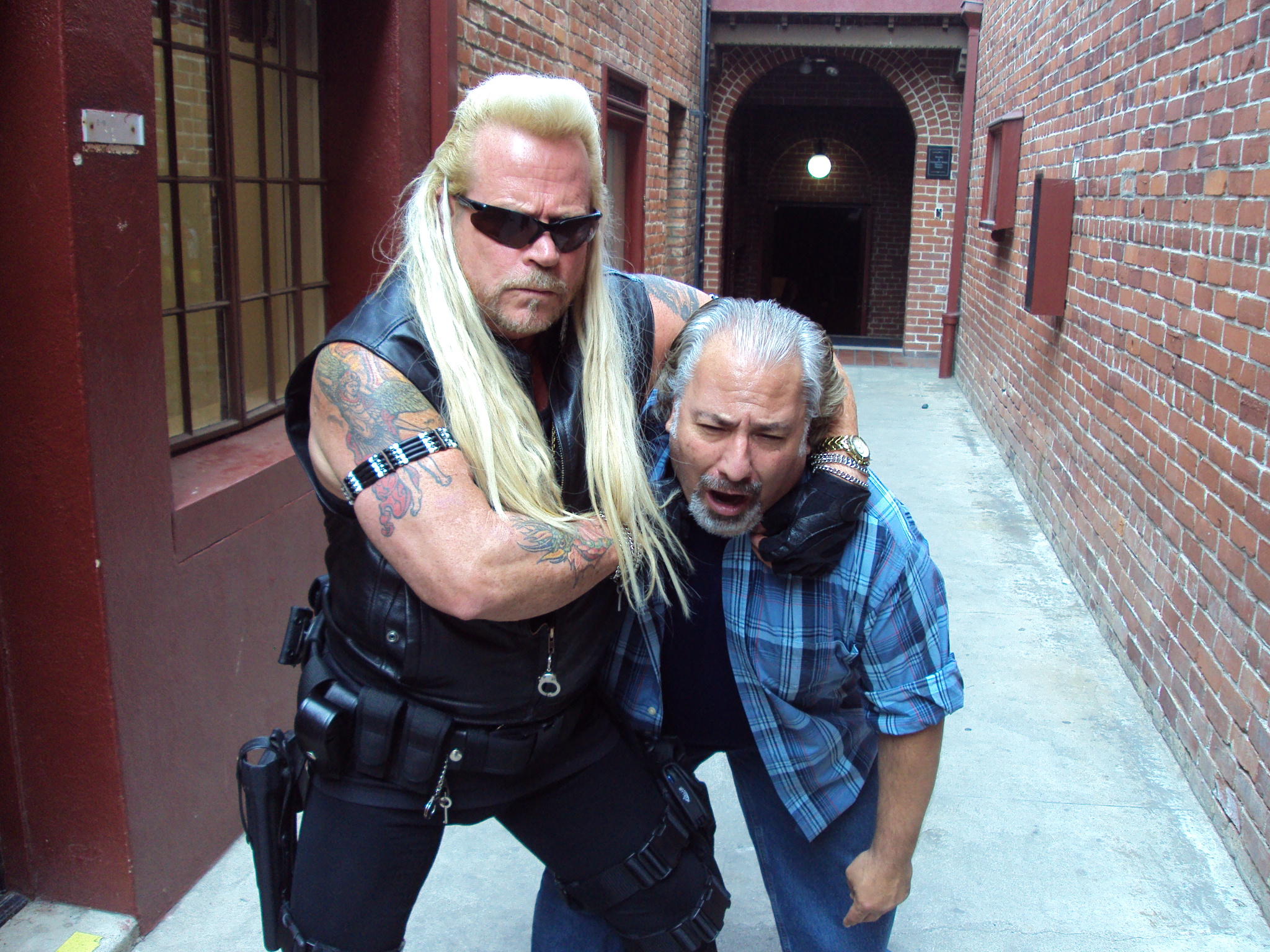 Getting roughed up by the bounty hunter during the Snickers shoot.