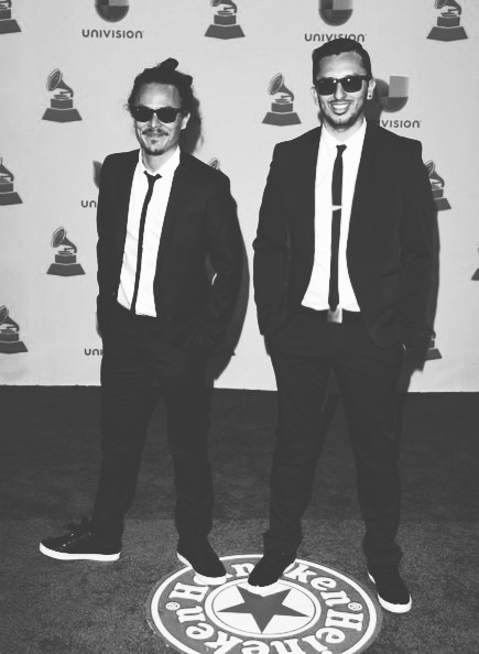 Filmmakers Ruben R. Bañuelos and Ivan Lopez Barba at the 2014 latín grammy awards