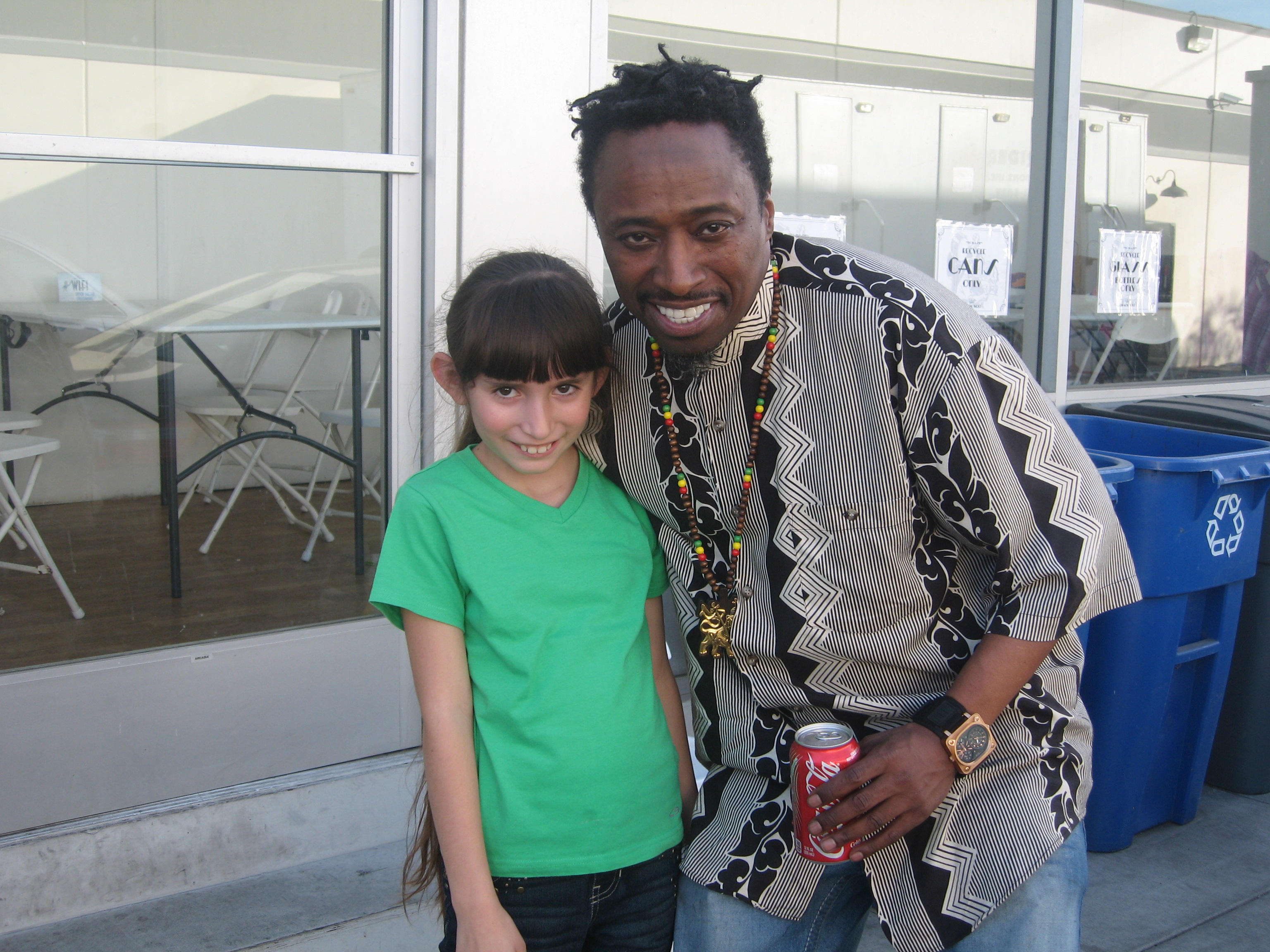 Natalie Miranda and Eddie Griffin on the set of the film 