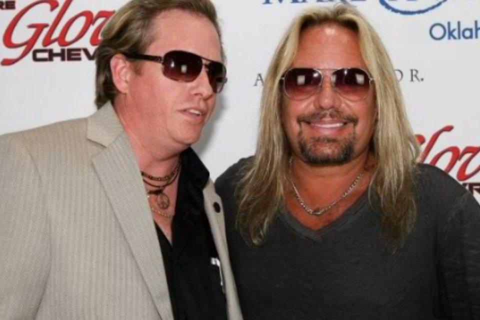 Garner Ted Aukerman supporting Make-A-Wish Oklahoma children's charity event with his friend, Motley Crue frontman Vince Neil. August 25, 2012