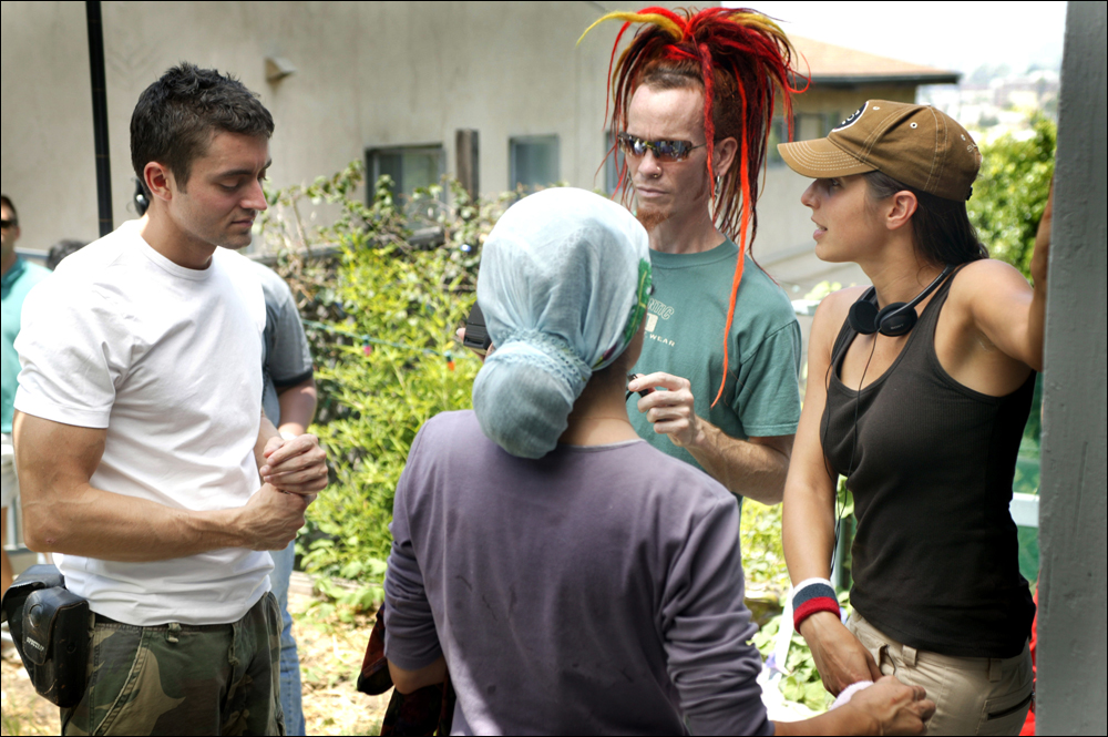 Andrew Huebscher, Anais Thomassian, Gavin Derek, Danielle Lurie on set of In the Morning