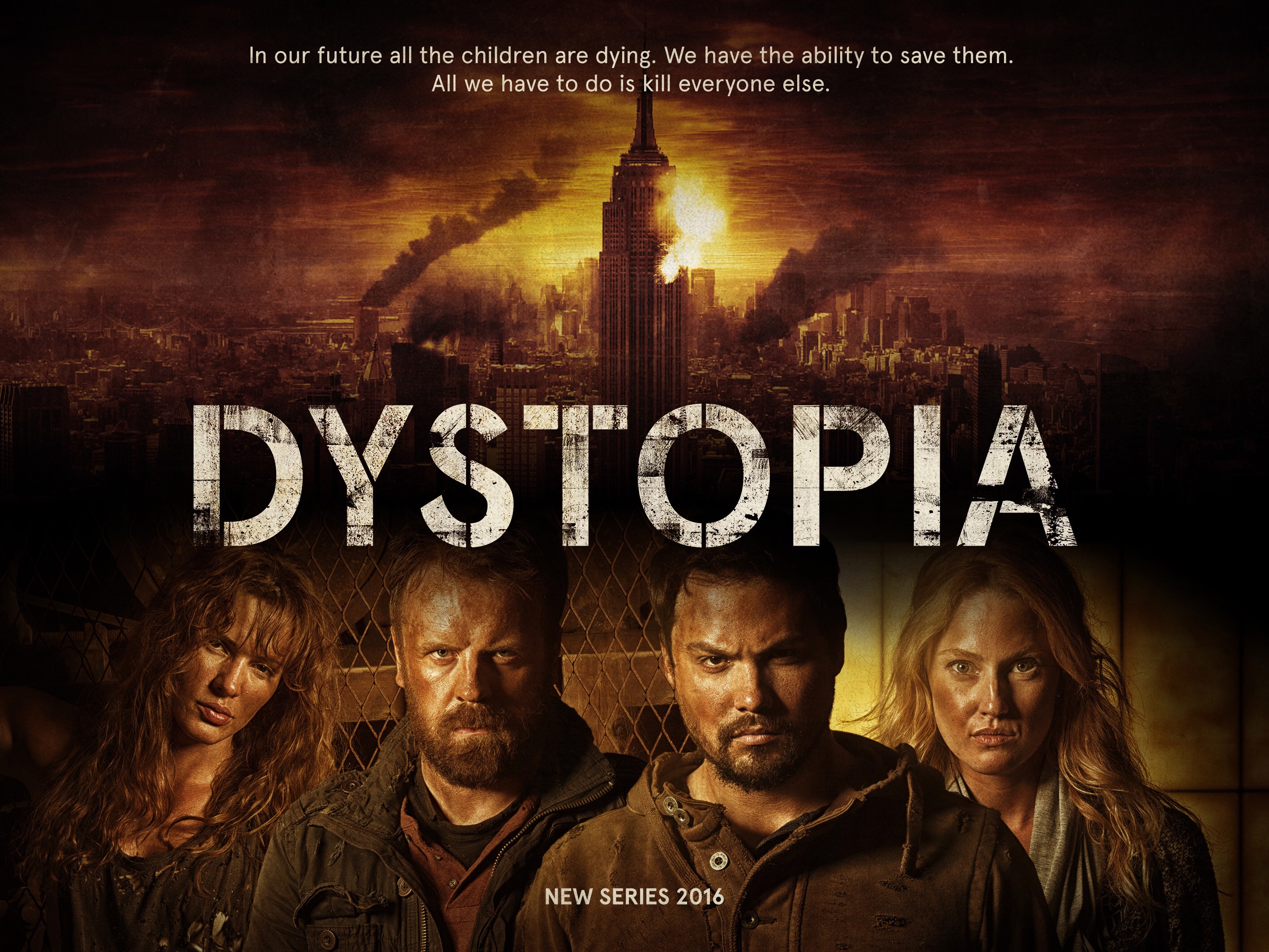 Michael Copon, Simon Phillips, Eve Mauro and Sheena Colette in Dystopia (2016)