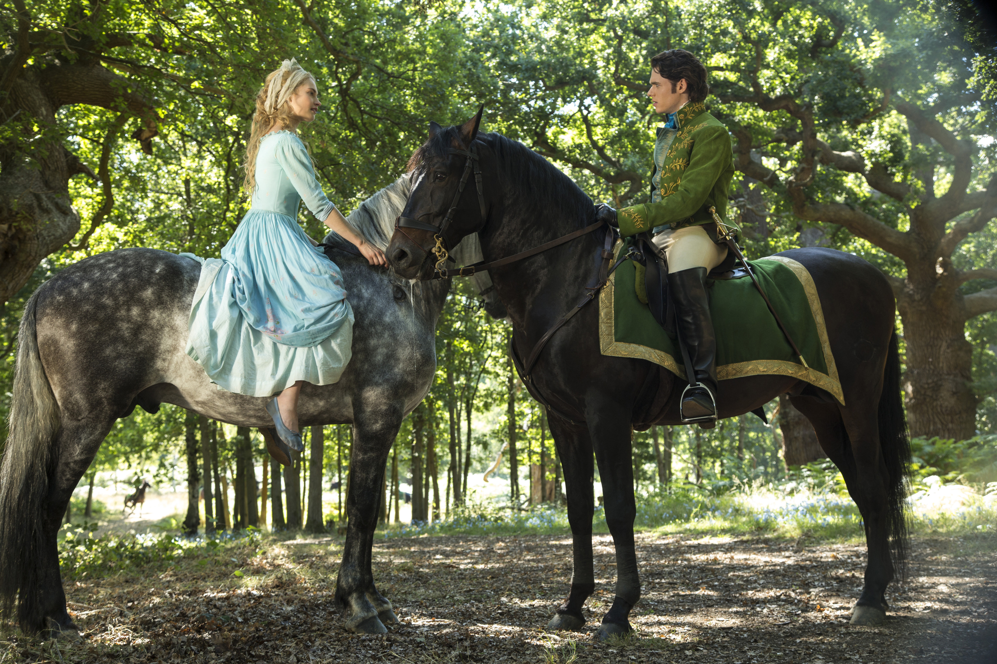 Still of Richard Madden and Lily James in Pelene (2015)