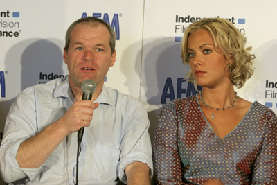 Uwe Boll and Kristanna Loken at event of BloodRayne (2005)