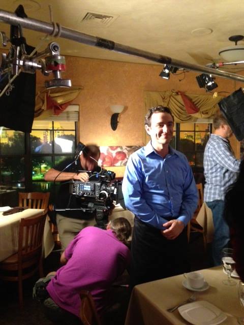 On the set of a Provident Bank commercial.