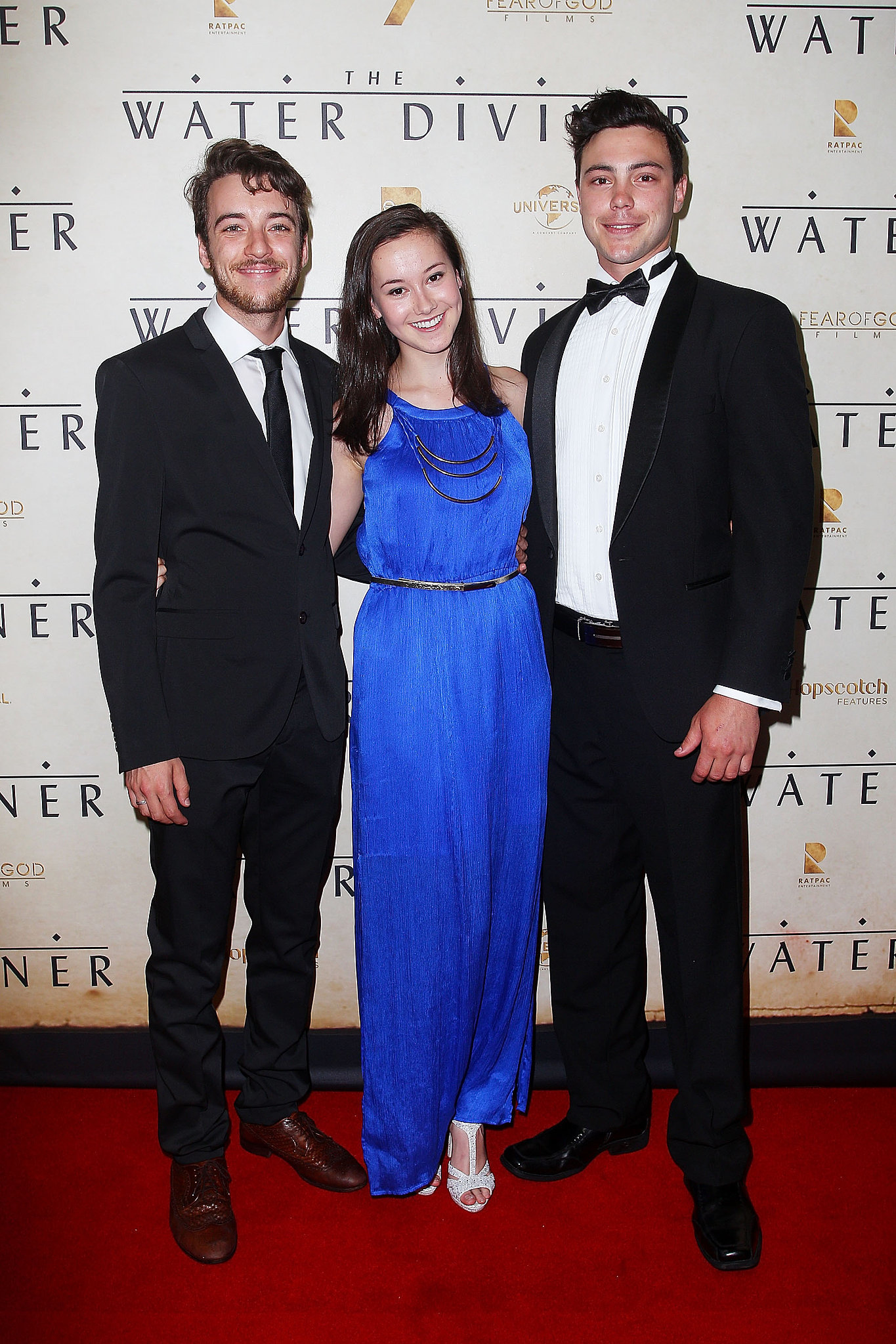 Dan Berini, Holly Fraser and Matthew O'Toole The Water Diviner Premiere Sydney 2 December, 2014